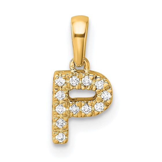 10K Yellow Gold Letter P Initial with Bail Pendant - in. 10K Yellow Gold Letter P Initial with Bail Pendant - in.