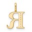 10K Yellow Gold Letter R Initial Pendant - 15.46 mm