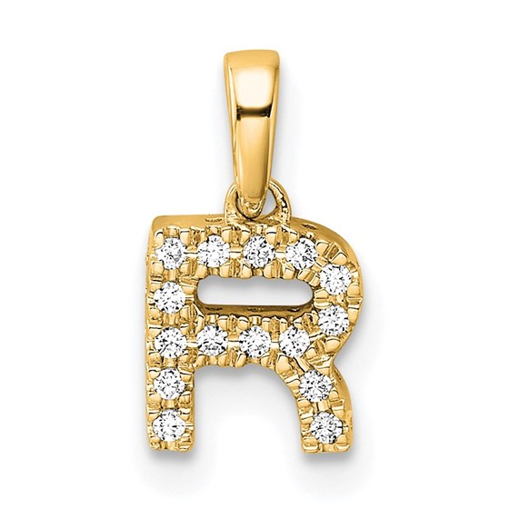 10K Yellow Gold Letter R Initial with Bail Pendant - in. 10K Yellow Gold Letter R Initial with Bail Pendant - in.