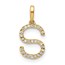 10K Yellow Gold Letter S Initial Pendant
