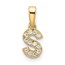 10K Yellow Gold Letter S Initial with Bail Pendant - in.