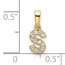 10K Yellow Gold Letter S Initial with Bail Pendant - in.