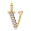 10K Yellow Gold Letter V Initial Pendant - 15.69 mm