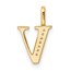 10K Yellow Gold Letter V Initial Pendant - 15.69 mm