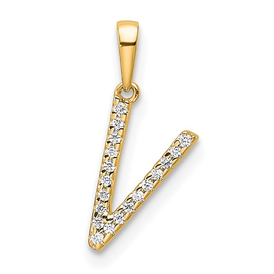 10K Yellow Gold Letter V Initial Pendant 10K Yellow Gold Letter V Initial Pendant