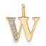 10K Yellow Gold Letter W Initial Pendant - 15.38 mm