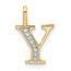 10K Yellow Gold Letter Y Initial Pendant - in.