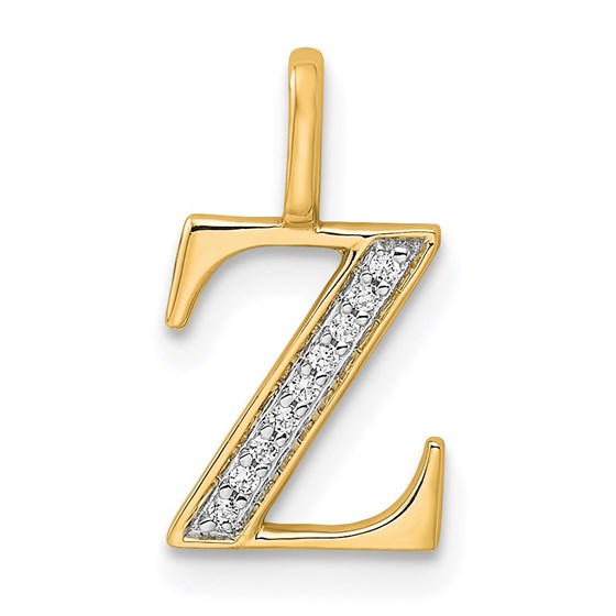 10K Yellow Gold Letter Z Initial Pendant - 15.44 mm 10K Yellow Gold Letter Z Initial Pendant - 15.44 mm