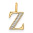 10K Yellow Gold Letter Z Initial Pendant - 15.44 mm