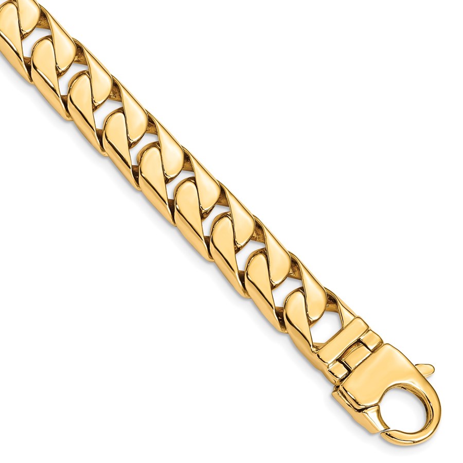 10K Yellow Gold Long Link Half Round Curb Chain - 9.25 in.