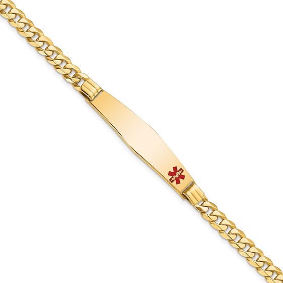 10K Yellow Gold Medical Shape Curb Link ID Bracelet - 8 in. 10K Yellow Gold Medical Shape Curb Link ID Bracelet - 8 in.