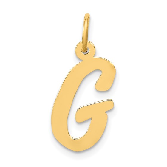 10K Yellow Gold Medium Script Letter G Initial Charm 10K Yellow Gold Medium Script Letter G Initial Charm