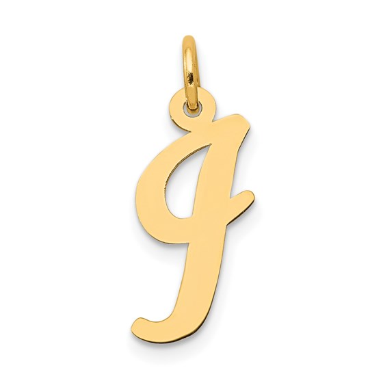 10K Yellow Gold Medium Script Letter I Initial Charm 10K Yellow Gold Medium Script Letter I Initial Charm