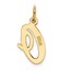 10K Yellow Gold Medium Script Letter O Initial Charm