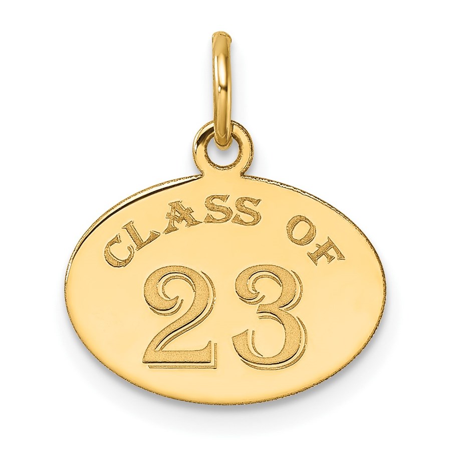 10K Yellow Gold Oval CLASS OF 2023 Charm - 17.75 mm