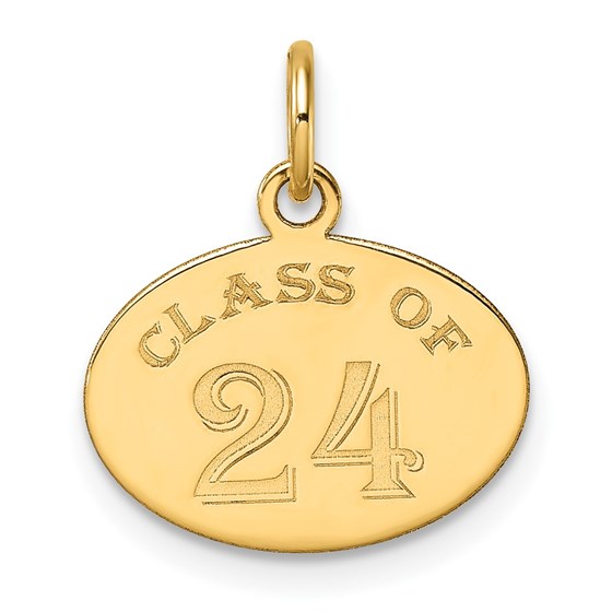 10K Yellow Gold Oval CLASS OF 2024 Charm - 17.75 mm