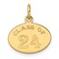10K Yellow Gold Oval CLASS OF 2024 Charm - 17.75 mm