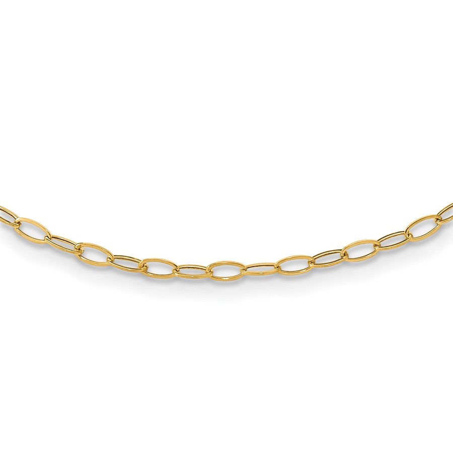 10K Yellow Gold Oval Link 18Necklace - 18 in.