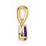 10K Yellow Gold Pear Amethyst and Diamond Pendant - 16.3 mm