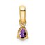 10K Yellow Gold Pear Amethyst and Diamond Pendant - 16.3 mm