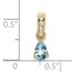10K Yellow Gold Pear Aquamarine and Diamond Pendant - 16.3 mm
