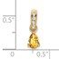 10K Yellow Gold Pear Citrine and Diamond Pendant - 16.3 mm