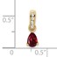 10K Yellow Gold Pear Created Ruby and Diamond Pendant - in.