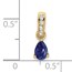 10K Yellow Gold Pear Created Sapphire and Pendant - in.