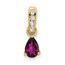 10K Yellow Gold Pear Rhodolite Garnet and Pendant - 16.3 mm