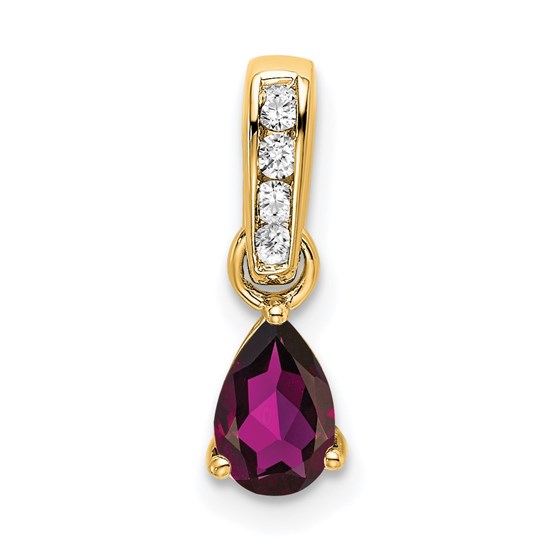 10K Yellow Gold Pear Rhodolite Garnet and Pendant - 16.3 mm 10K Yellow Gold Pear Rhodolite Garnet and Pendant - 16.3 mm