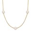 10K Yellow Gold Round White Pearl 9-Station Necklace - 18 in.