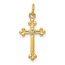 10K Yellow Gold Small Diamond Budded Cross Pendant - 21.5 mm