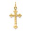 10K Yellow Gold Small Diamond Budded Cross Pendant - 21.5 mm