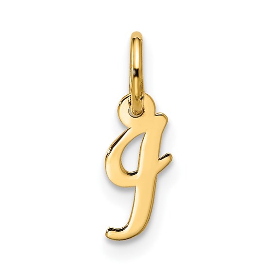 10K Yellow Gold Small Script Initial I Charm - 16.85 mm 10K Yellow Gold Small Script Initial I Charm - 16.85 mm