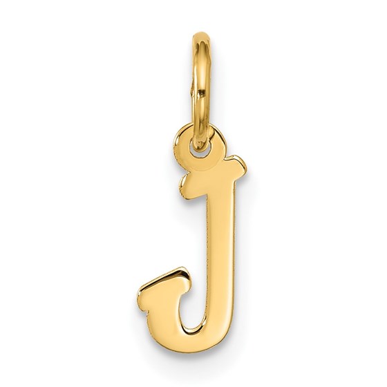 10K Yellow Gold Small Script Initial J Charm - 17.05 mm 10K Yellow Gold Small Script Initial J Charm - 17.05 mm