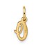 10K Yellow Gold Small Script Initial O Charm - 16.75 mm