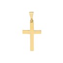 10K Yellow Gold Straight Edge Cross Pendant