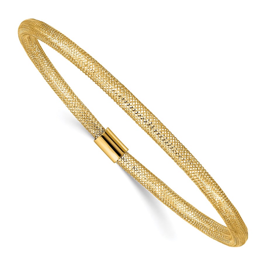 10K Yellow Gold Stretch Mesh Bracelet 7.25 in.