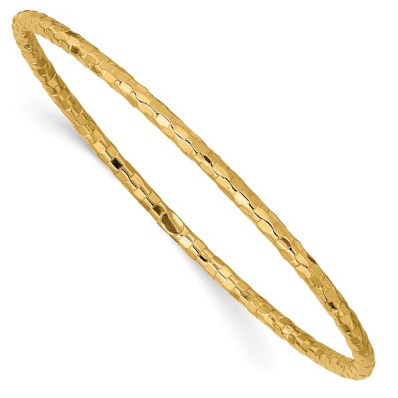 10K Yellow Gold Textured Slip-on Bangle Bracelet - 8 in. 10K Yellow Gold Textured Slip-on Bangle Bracelet - 8 in.