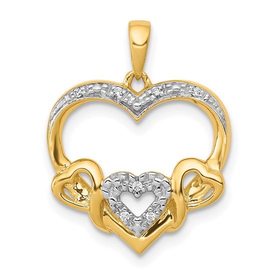 10K Yellow Gold Three Smaller Hearts Pendant 10K Yellow Gold Three Smaller Hearts Pendant