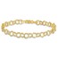 10K Yellow Gold Triple Link Charm Bracelet - 6 mm