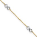 10K Yellow Gold Two-tone Infinity Anklet - 9 in.