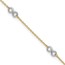 10K Yellow Gold Two-tone Infinity Anklet - 9 in.