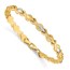10K Yellow Gold w/Satin Rhodium Link Bracelet - 7.25 in.
