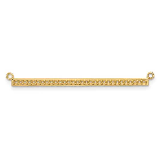 10K Yellow Goldy Bar Necklace w/out Chain Mounting - 18 in.