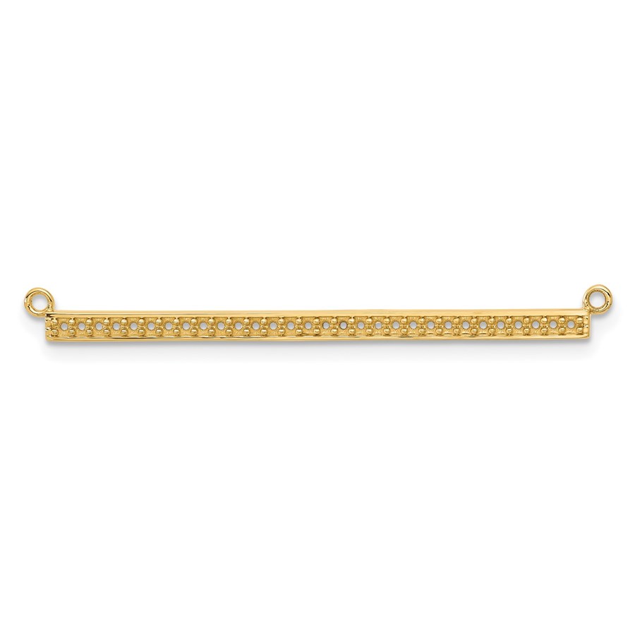 10K Yellow Goldy Bar Necklace w/out Chain Mounting - 18 in.