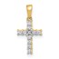 10K Yellow w/Rhodium 1/10ct. Diamond Latin Cross Pendant - 16 mm