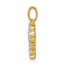10K Yellow w/Rhodium 1/10ct. Diamond Latin Cross Pendant - 16 mm