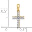 10K Yellow w/Rhodium 1/10ct. Diamond Latin Cross Pendant - 16 mm