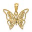 10K Yellow w/Rhodium and Rhodium Diamond Butterfly Pendant